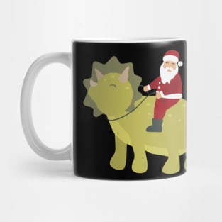 Santa riding a dinosaur Mug